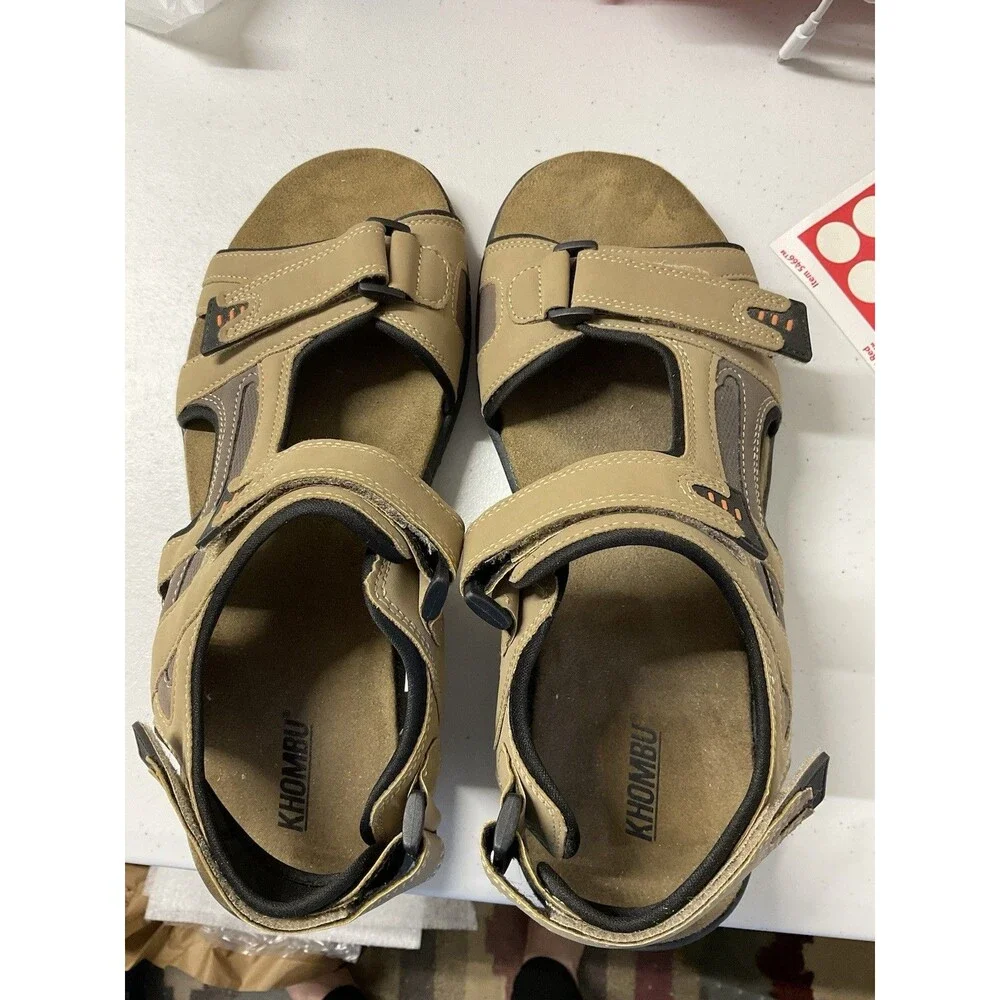 Khombu Hiking Sandals Men Sz 13 M Outdoors Brown Adjustable Summer Walking